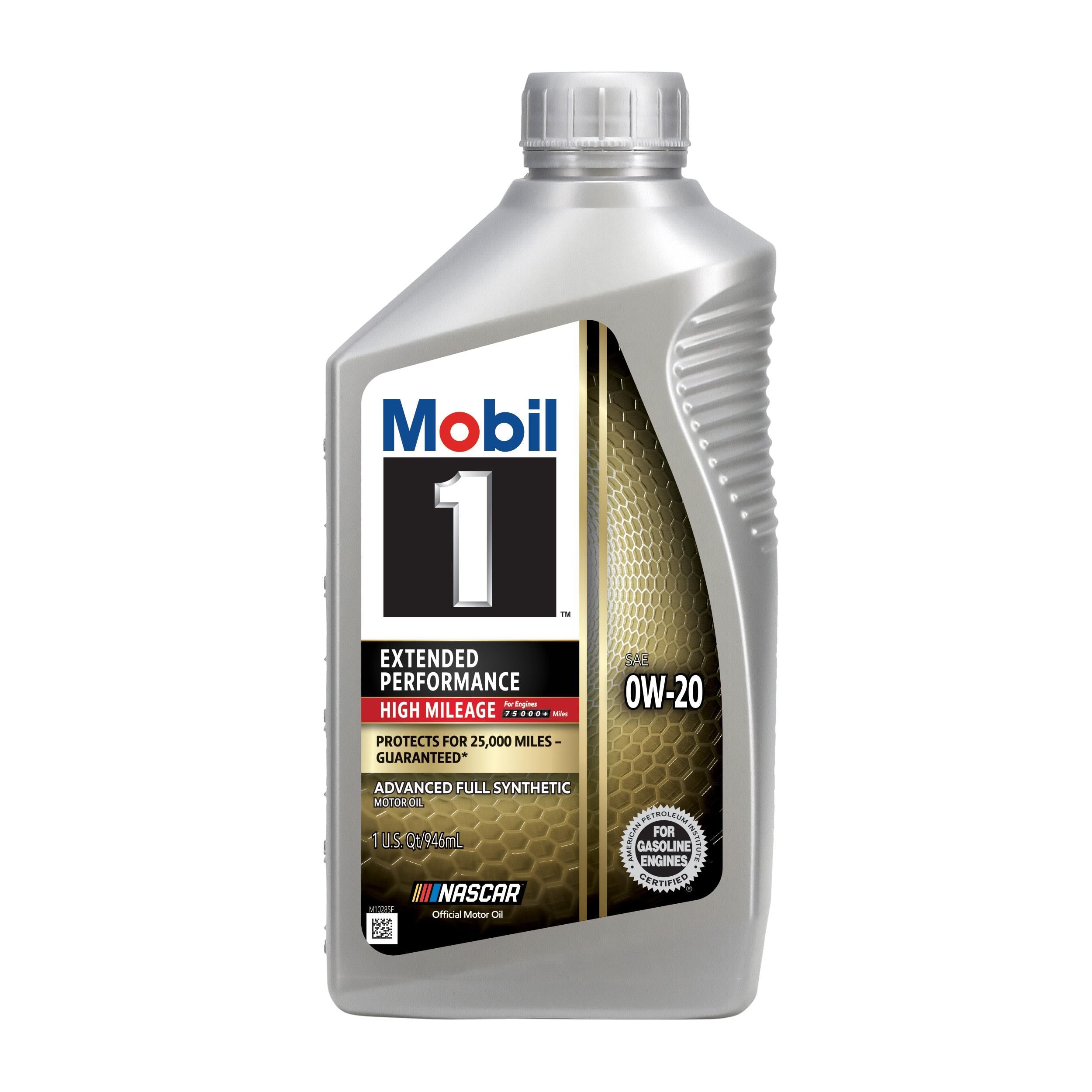 Mobil 1 Extended Performance High Mileage Full Synthetic 0W-20 Motor Oil 1 Quart 123836