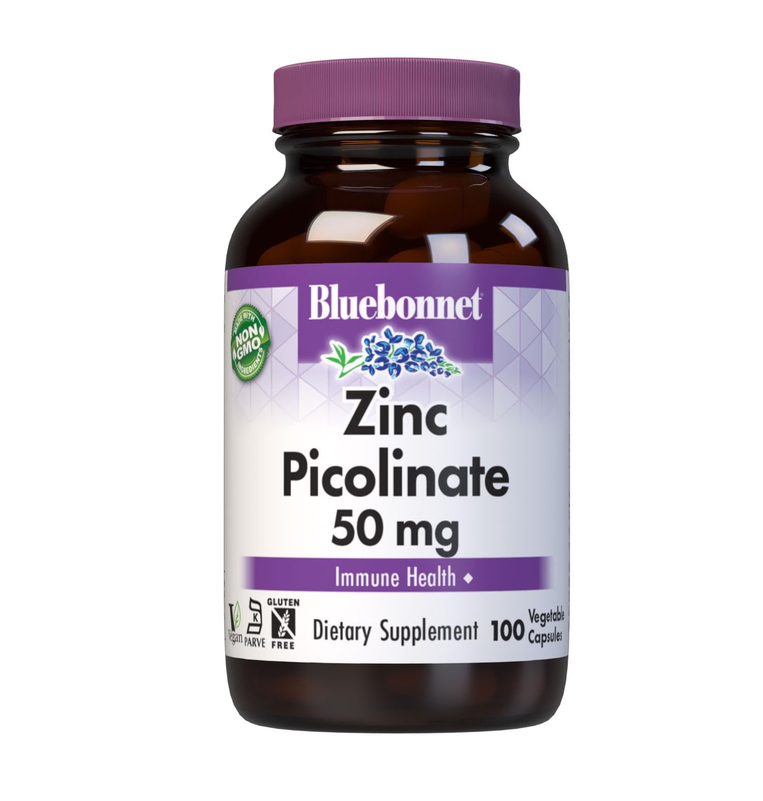 BlueBonnet Nutrition Zinc Picolinate 50 mg Vegetable Capsules